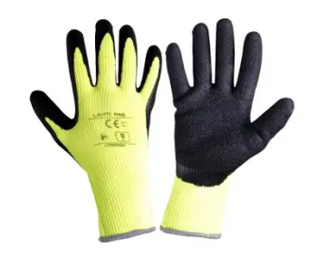 Doreza mbrojtëse me veshje latex Lahti Pro (L250509W), L, të zeza / verdha, 12 palë