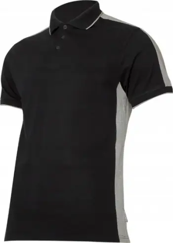 Maicë polo për meshkuj Lahti Pro, 190 g/m², M, e zezë / hirtë