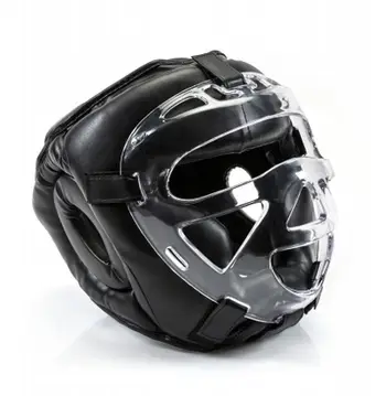 Helmetë boksi Yaklima Sport 100348S, me maskë, madhësia S, e zezë