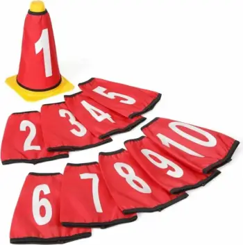 Mbulesa numrash për kegelë YakimaSport, set 10 copë, të kuqe