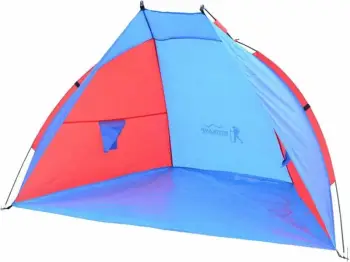 Tendë plazhi Royokamp Beach Shelter, e papërshkueshme nga uji, mbrojtje UV, blu kuqe