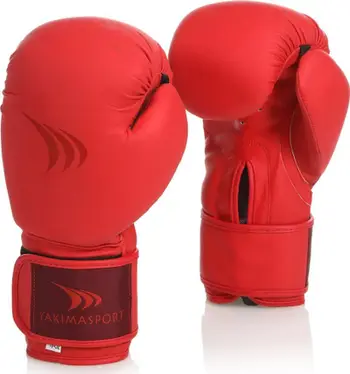 Doreza boksi Yakima Sport Mars 10oz, lëkurë sintetike, mbyllje me shirit, të kuqe mat