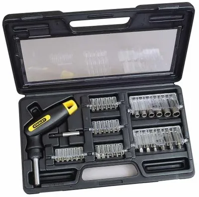 Set kaçavidash Stanley Basic me bit të ndërrueshëm, 38 copë, i zi - 1