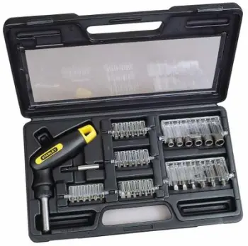 Set kaçavidash Stanley Basic me bit të ndërrueshëm, 38 copë, i zi