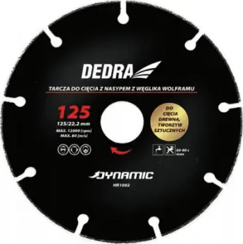Disk prerës Dedra, 125mm/22.2mm, i zi