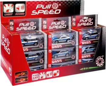 Lodër veturë Carrera Pull & speed Sound & Light Police, e argjendtë
