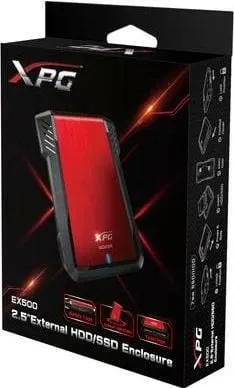 Kuti eksterne për disk 2.5" ADATA EX500, SATA në USB 3.1, e kuqe - 3