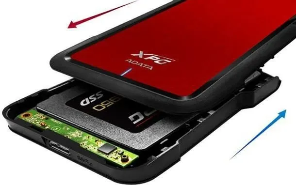 Kuti eksterne për disk 2.5" ADATA EX500, SATA në USB 3.1, e kuqe - 4