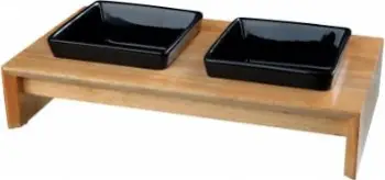 Set i enëve ushqyese Trixie, 2 x 0.4L, 36x19x7cm, të zeza