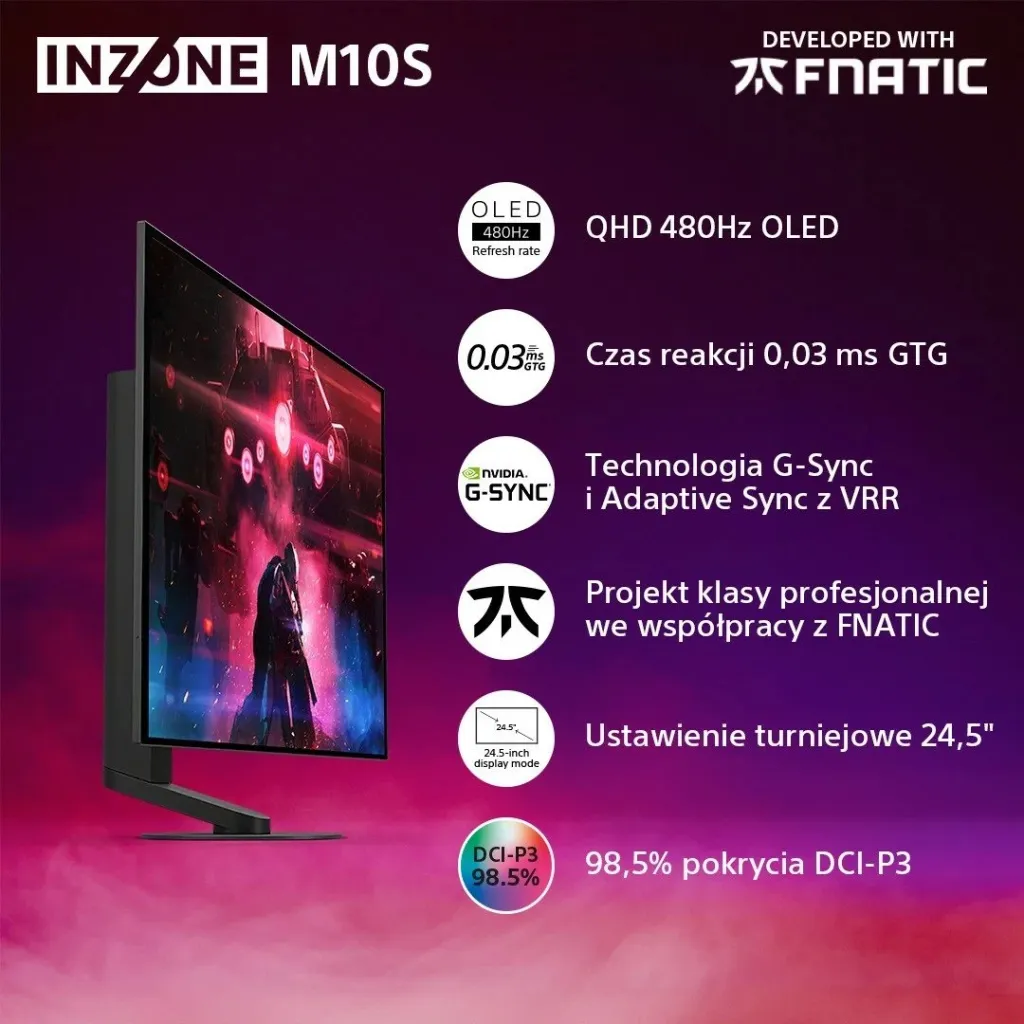 Monitor gaming Sony INZONE M10S, 27", QHD OLED, i zi - 8