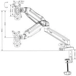 Mbajtëse tavoline për monitor Maclean MC-860, 13-27", 8 kg, e zezë - 6