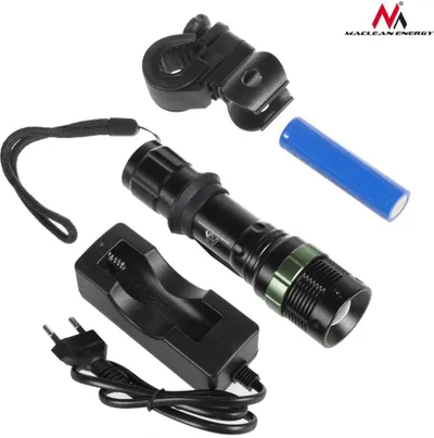 Set Maclean për biçikletë, llambë 200 lumen + set karikues, i zi - 5