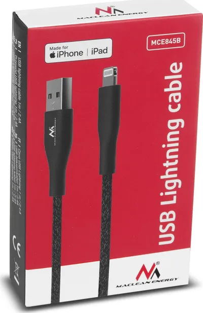 Kabllo USB Maclean MCE845B, USB A në Lightning, 1 m, e zezë - 5
