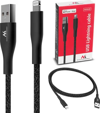 Kabllo USB Maclean MCE845B, USB A në Lightning, 1 m, e zezë