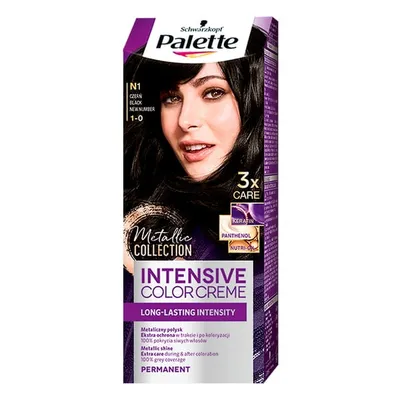 Ngjyrë për flokë Palette, 1-0 Black, 50 ml - 1