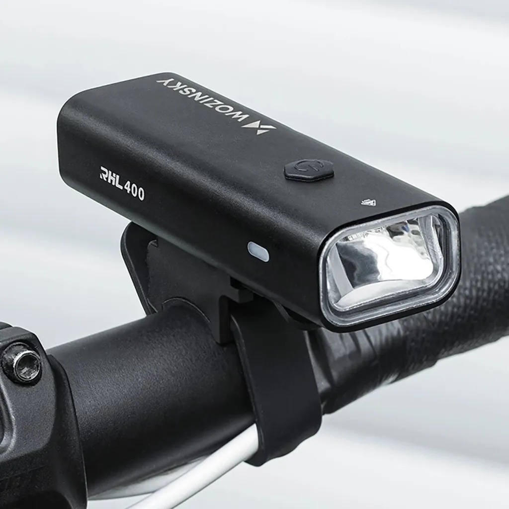 Set drita biçiklete Wozinsky WSBLB2, 400 lm, USB-C, e zezë - 7