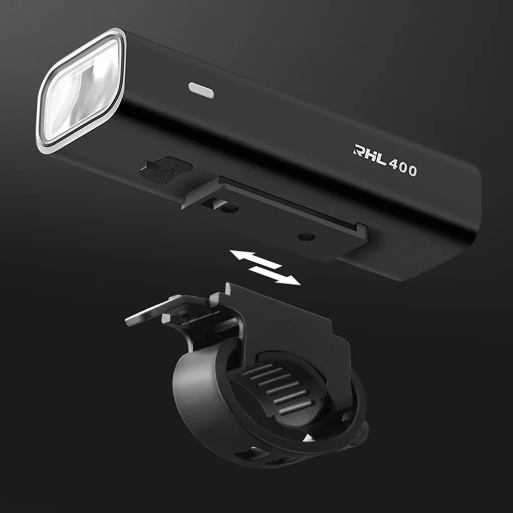 Set drita biçiklete Wozinsky WSBLB2, 400 lm, USB-C, e zezë - 8