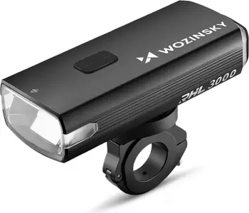 Dritë përpara biçiklete Wozinsky RHL 3000, 10000 mAh, 3000 lm, e zezë, me kabllo USB-C