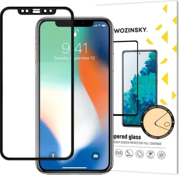 Mbrojtës ekrani xhami i temperuar, Wozinsky, Full Glue për iPhone 11 Pro Max / iPhone XS Max, 9H, kornizë e zezë