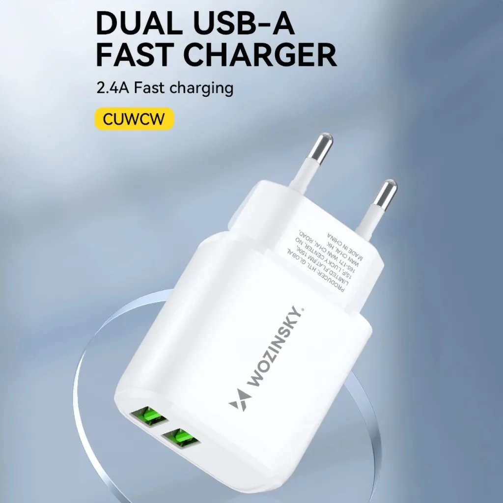 Karikues muri Wozinsky CUWCW, 2 x USB-A, 2.4A, i bardhë - 6