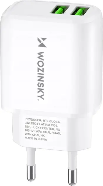 Karikues muri Wozinsky CUWCW, 2 x USB-A, 2.4A, i bardhë