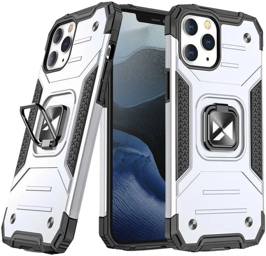 Mbështjellës Wozinsky Ring Armor për iPhone 14 Pro Max, me mbajtëse unaze, argjend - 1
