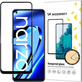 Xham mbrojtës Wozinsky Full Glue për Realme Narzo 50A, super i qëndrueshëm, kornizë case friendly, i zi