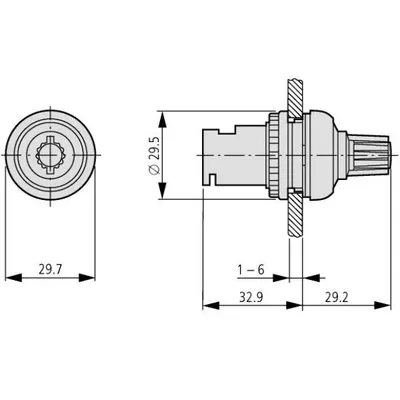 Potenciometër Eaton, 0.5 W, i zi - 2