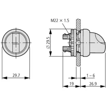 Buton shtytës me ndriçim Eaton M22-WRLK-G, i gjelbër - 216827