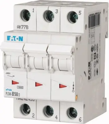 Ndërprerës Eaton 3P C, 50 A, 10 kA AC