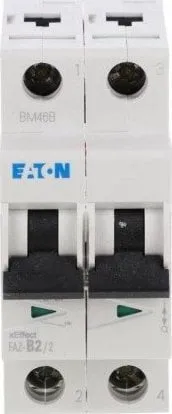 Nderpreres magnetotermik Eaton FAZ B2/2, 2P, 2A, 15kA - 1