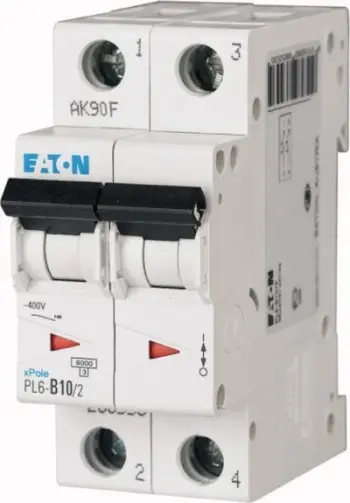 Çelës automatik Eaton PL6 B10/2, 2P, 10A, 6kA, AC