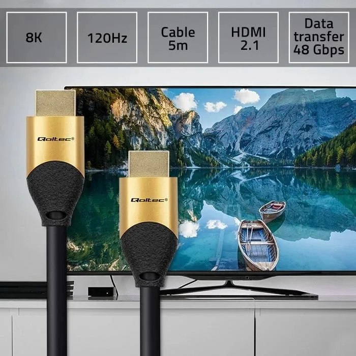 Kabllo HDMI Qoltec 50357, Ultra high speed 8K, 5m, Ari - 2