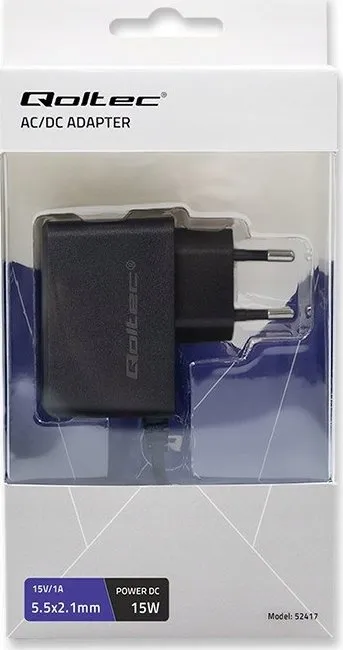 Furnizues energjie Qoltec Plug in, 15W, 15V 1A, i zi - 5