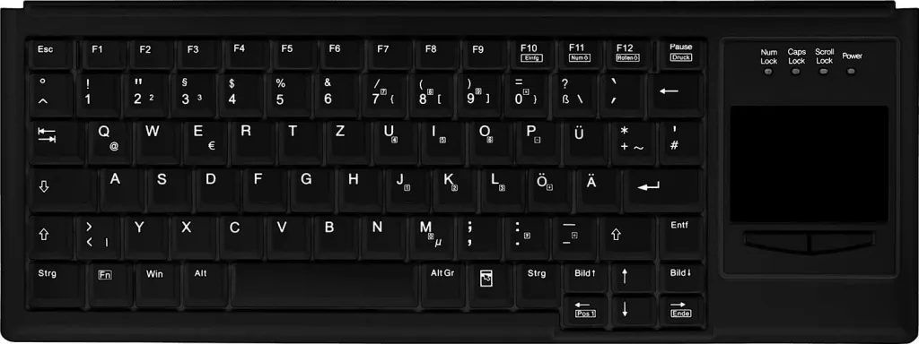 Tastierë Cherry AK-4400-G me touchpad, PS/2, QWERTZ, e zezë - 1