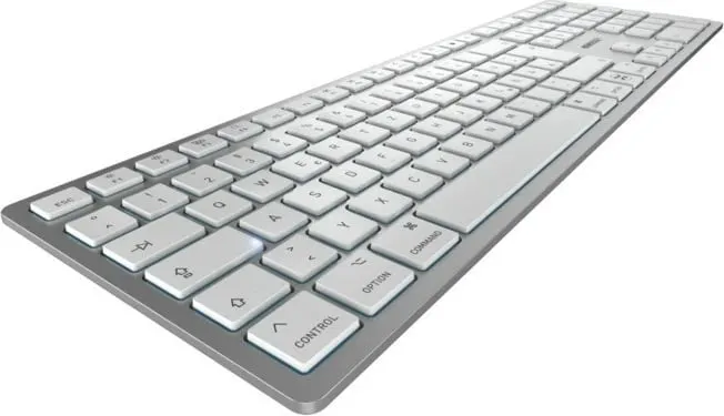 Tastierë Cherry KW 9100 SLIM për Mac, Wired & Wireless, USB + Bluetooth, QWERTZ, Argjendtë - 2