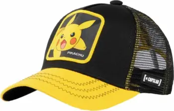 Kapelë baseball Capslab Freegun Pokemon Jr CL-PKM2-3-PIK6, rrjetë poliestër, mbyllje snap, e zezë