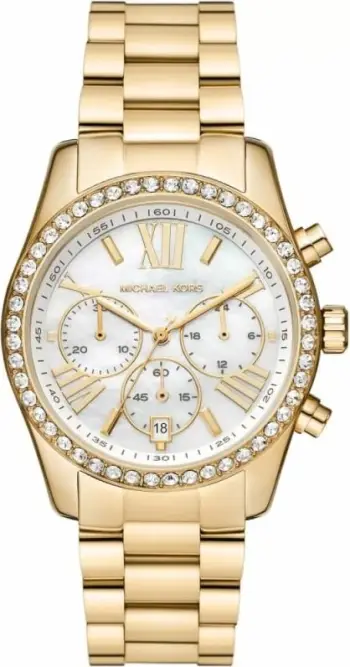Orë dore Michael Kors Lexington Lux Chronograph, 38mm, inoks, ngjyrë ari