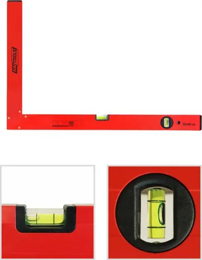 Libellë AWTools 90° AW30108, 50 x 80 cm, e kuqe - 1