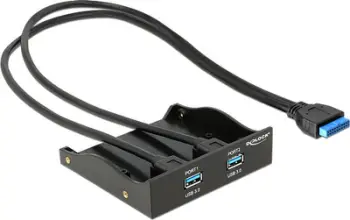 Panel i përparëm për kasë Delock 3.5", 2x USB 3.0, i zi
