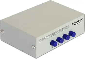 Ndërprerës DeLock VGA 87635, 1x4 / 4x1, i bardhë