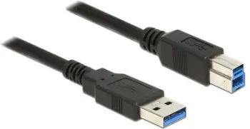 Kabllo Delock USB A -> USB B (M/M) (85065), 0.5m, e zezë