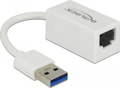 Dock laptopi DeLOCK 65905, USB Type A, port rrjeti, i bardhë - 1