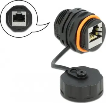 Konektor kablli rrjeti Delock 86694, RJ45 Cat.6A, IP68, i zi