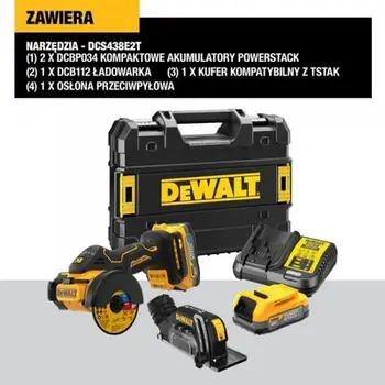 Prerëse kompakte me bateri Dewalt DCS438E2T, 18V, disk 76mm, verdhë