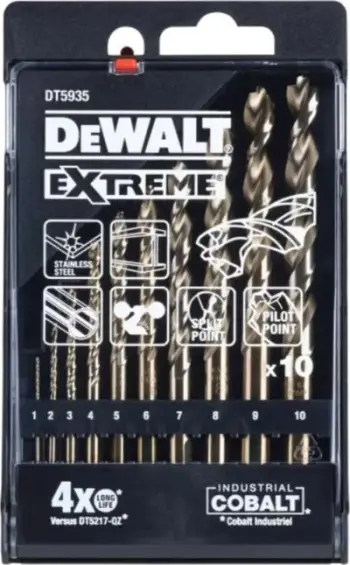 Set shpuese metali Dewalt, 2/7/4/5/1/3/6/10/8/9mm, 10 copë