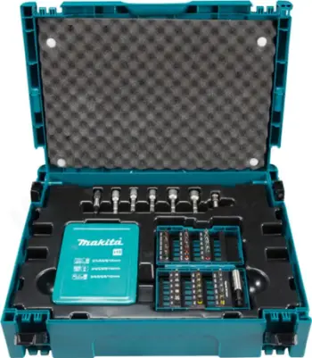 Set i turielave Makita dhe shpuese druri, 62 copë Makpac (B-53908)