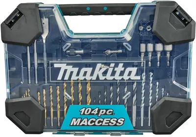 Set aksesorësh Makita E-22604, 104 pjesë, për metal dru dhe gur - 1