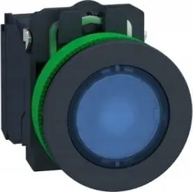 Buton i ndriçuar Schneider Electric Harmony XB5 XB5FW36G5, fi30mm, LED 110-120V AC, blu