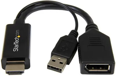 Përshtatës AV StarTech HDMI - DisplayPort + USB-A (HD2DP), i zi - 1